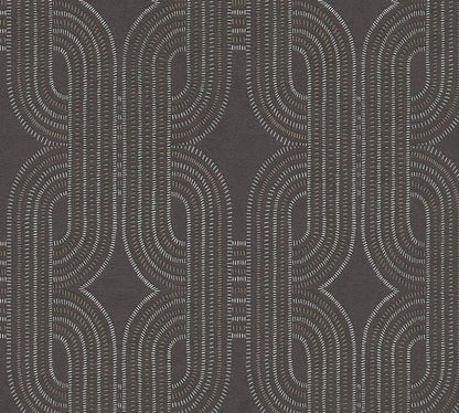 French Affair Geometrische Vliestapete Schwarz Braun Metallic 10,05 m x 0,53 m