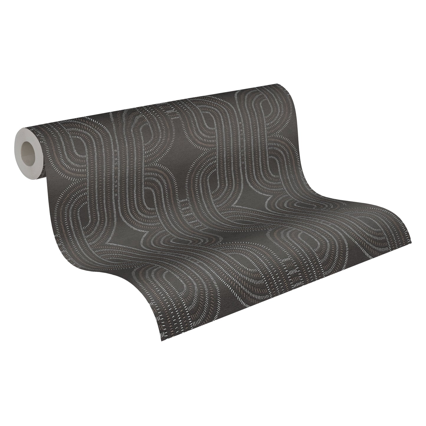 French Affair Geometrische Vliestapete Schwarz Braun Metallic 10,05 m x 0,53 m