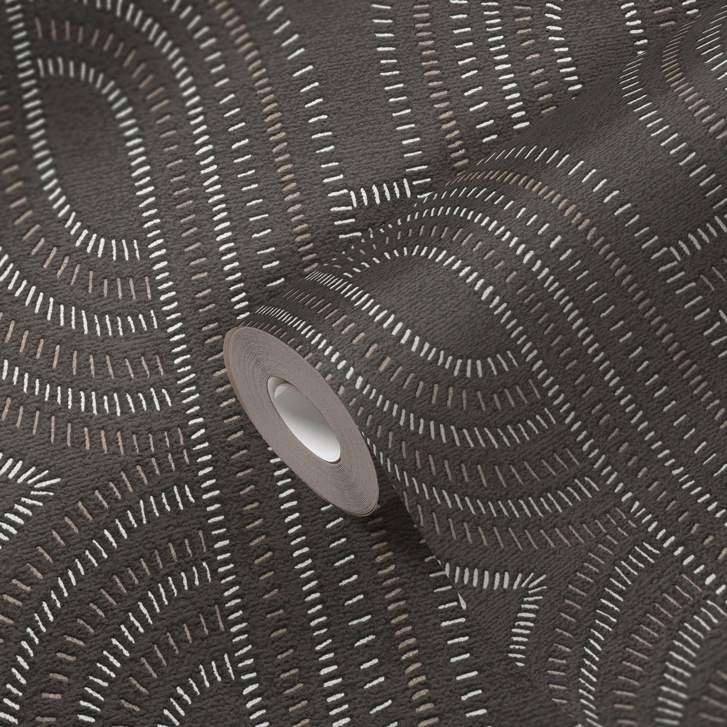 French Affair Geometrische Vliestapete Schwarz Braun Metallic 10,05 m x 0,53 m