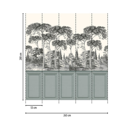 Fototapete Wald Grau - 2,65 m x 2,80 m