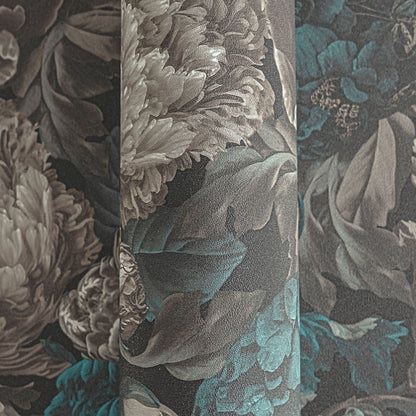 Livingwalls Michalsky 6  Blumen Schwarz - 10,05 m x 0,53 m