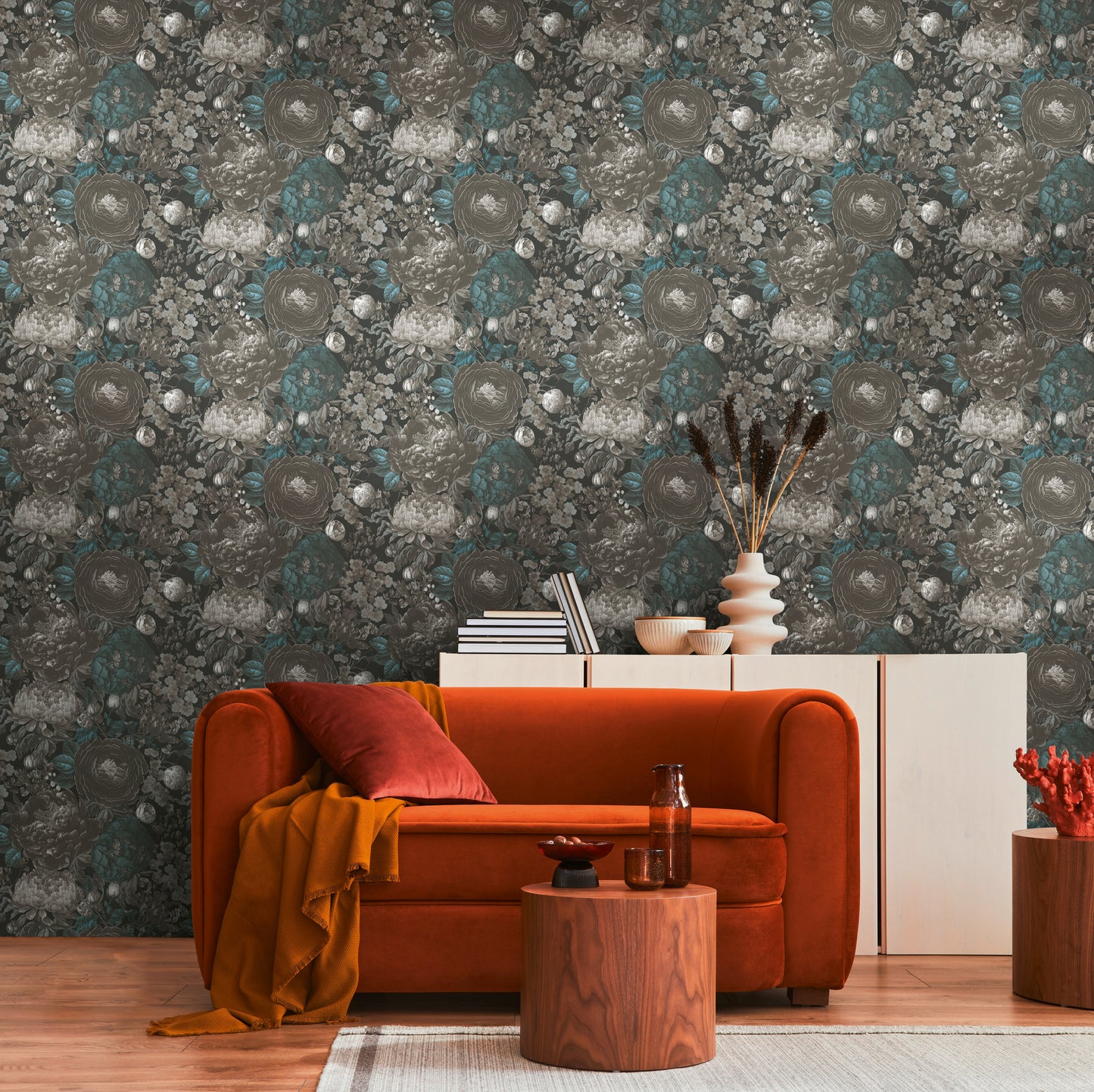 Livingwalls Michalsky 6  Blumen Schwarz - 10,05 m x 0,53 m
