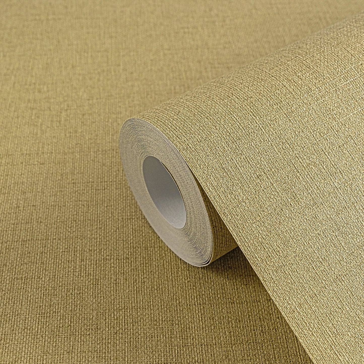 Mustertapete Leinenoptik Goldbeige - 10,05 m x 0,53 m