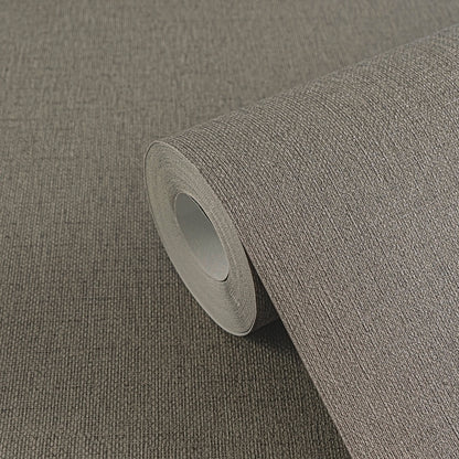 Mustertapete Leinenoptik Taupe Warm - 10,05 m x 0,53 m