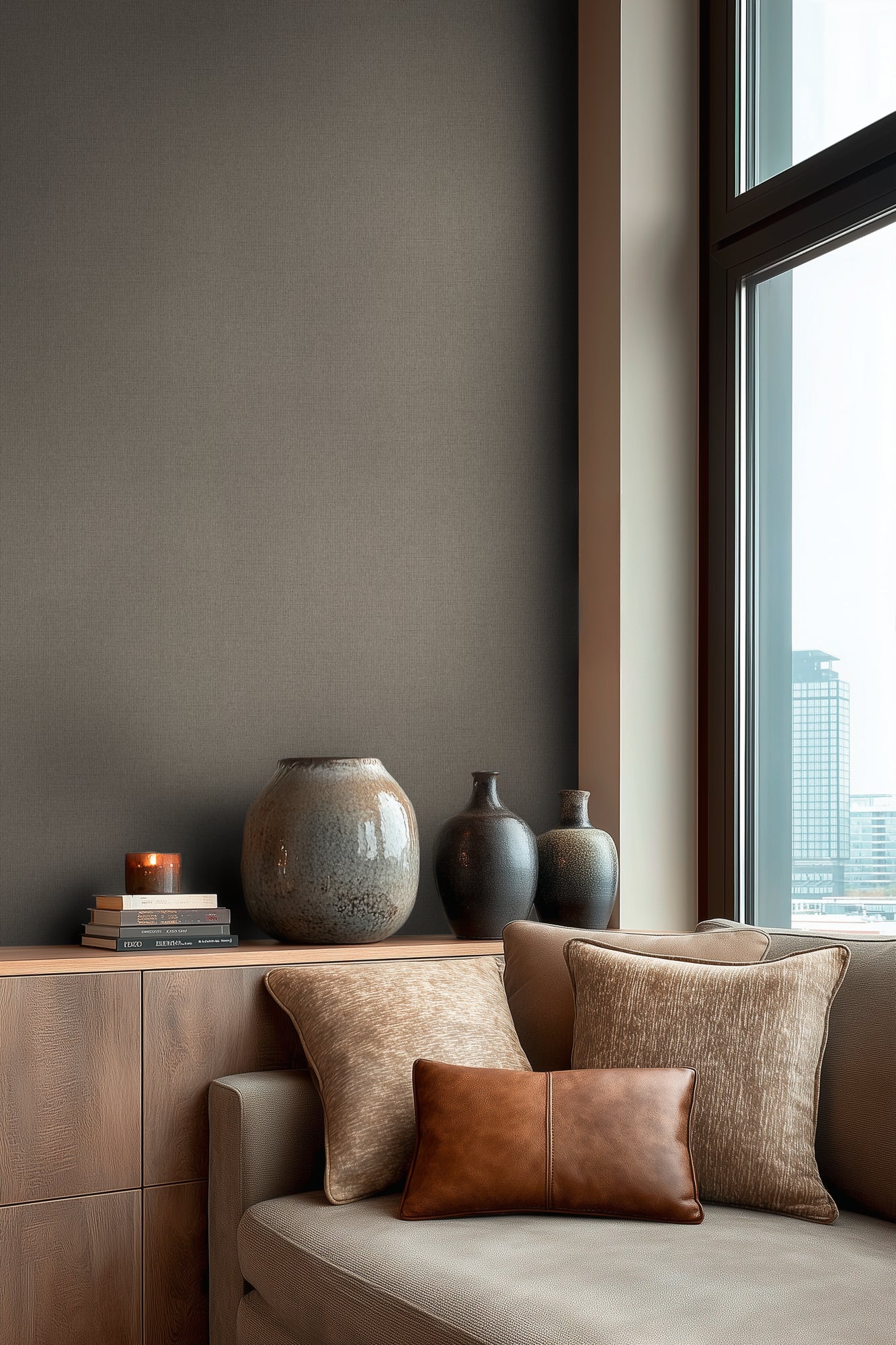 Livingwalls Vibes & Styles  Strukturtapete Grau Schwarz - 10,05 m x 0,53 m