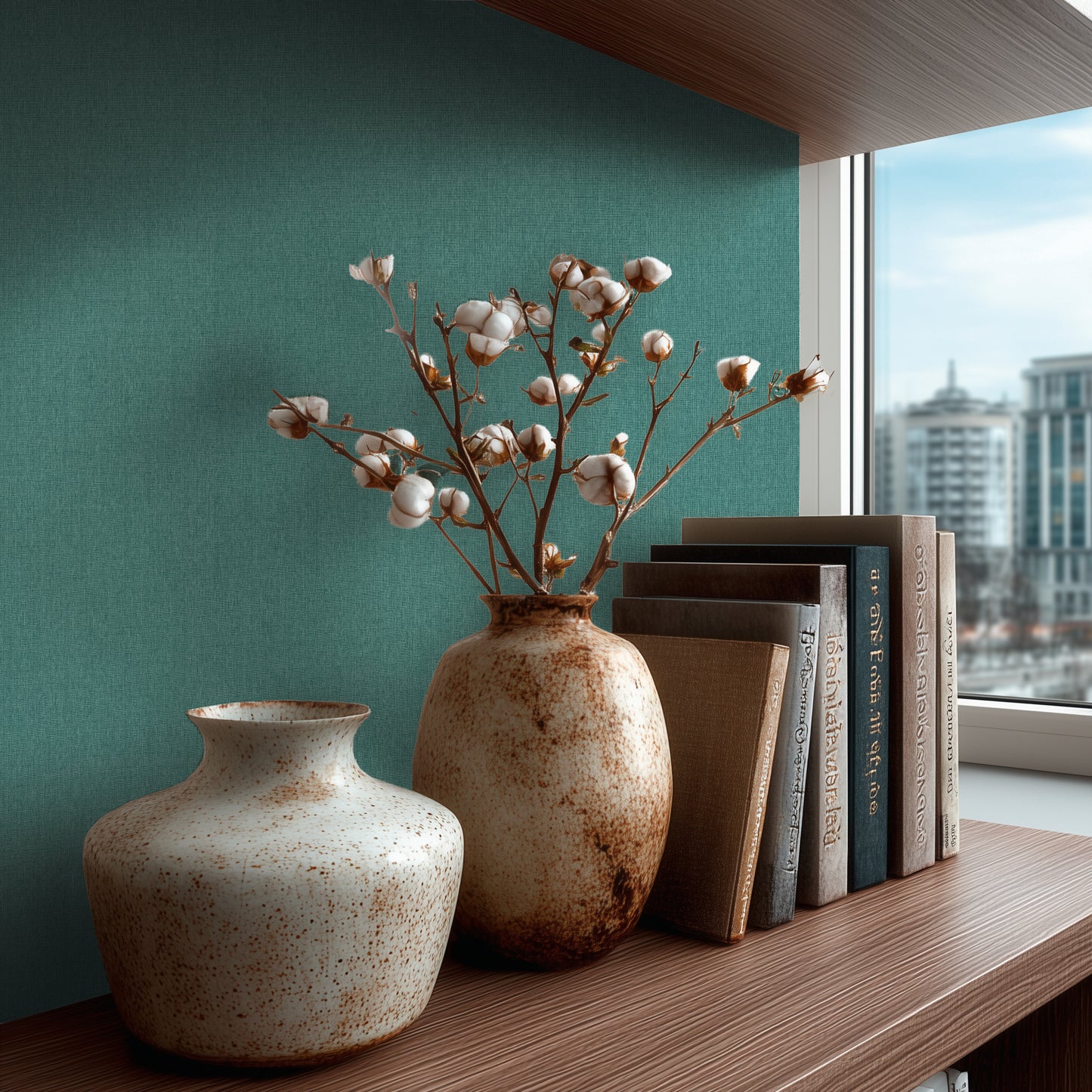 Livingwalls Vibes & Styles  Strukturtapete Blau Grün - 10,05 m x 0,53 m