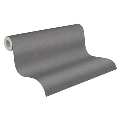 Mustertapete Leinenoptik Schiefergrau - 10,05 m x 0,53 m