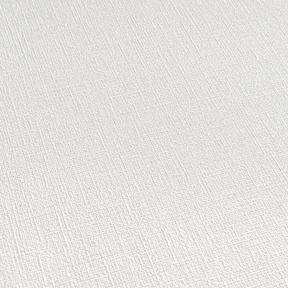 Livingwalls Vibes & Styles Vliestapete Strukturtapete Off White Leinenstruktur - 10,05 m x 0,53 m