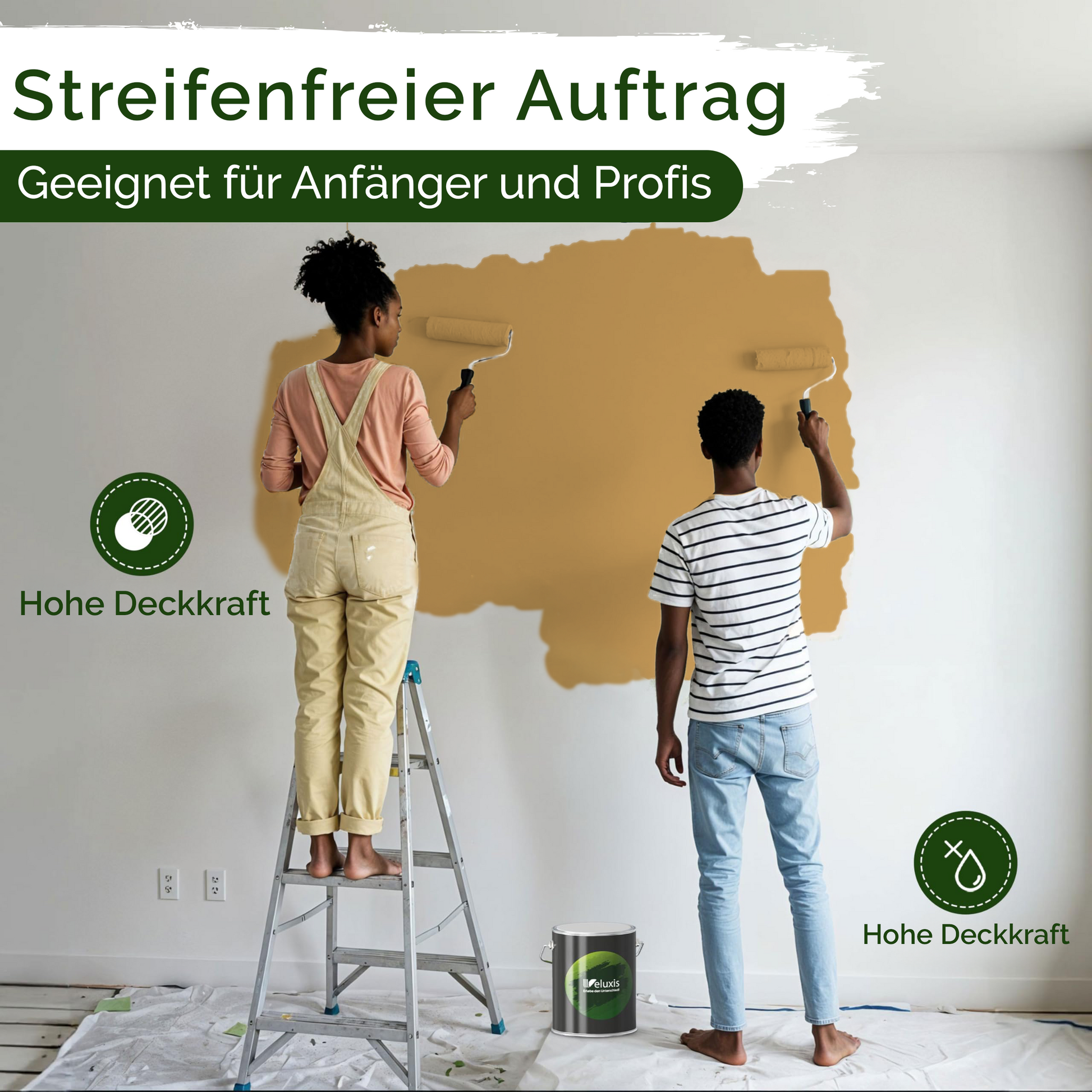 Wandfarbe Gold Matt – Antique Gold Innenfarbe Veluxis®