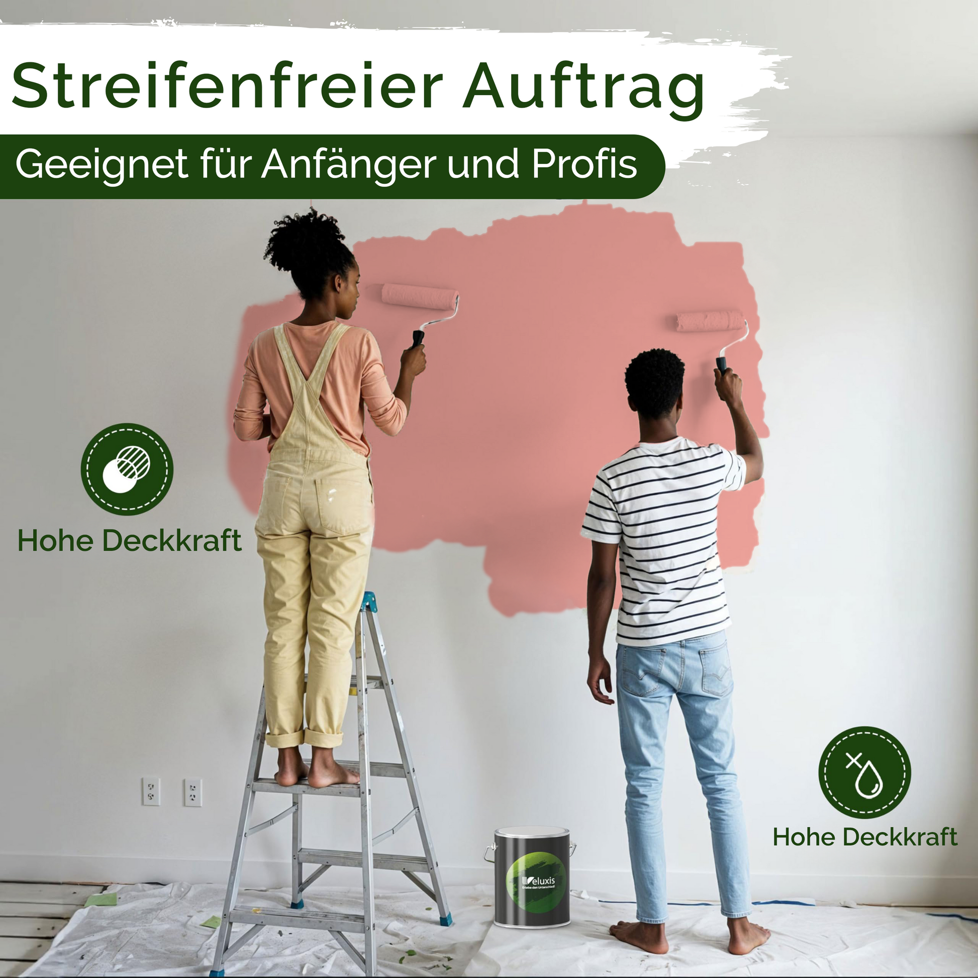 Wandfarbe Pfirsichrosa Matt – Blush Peach Innenfarbe Veluxis®