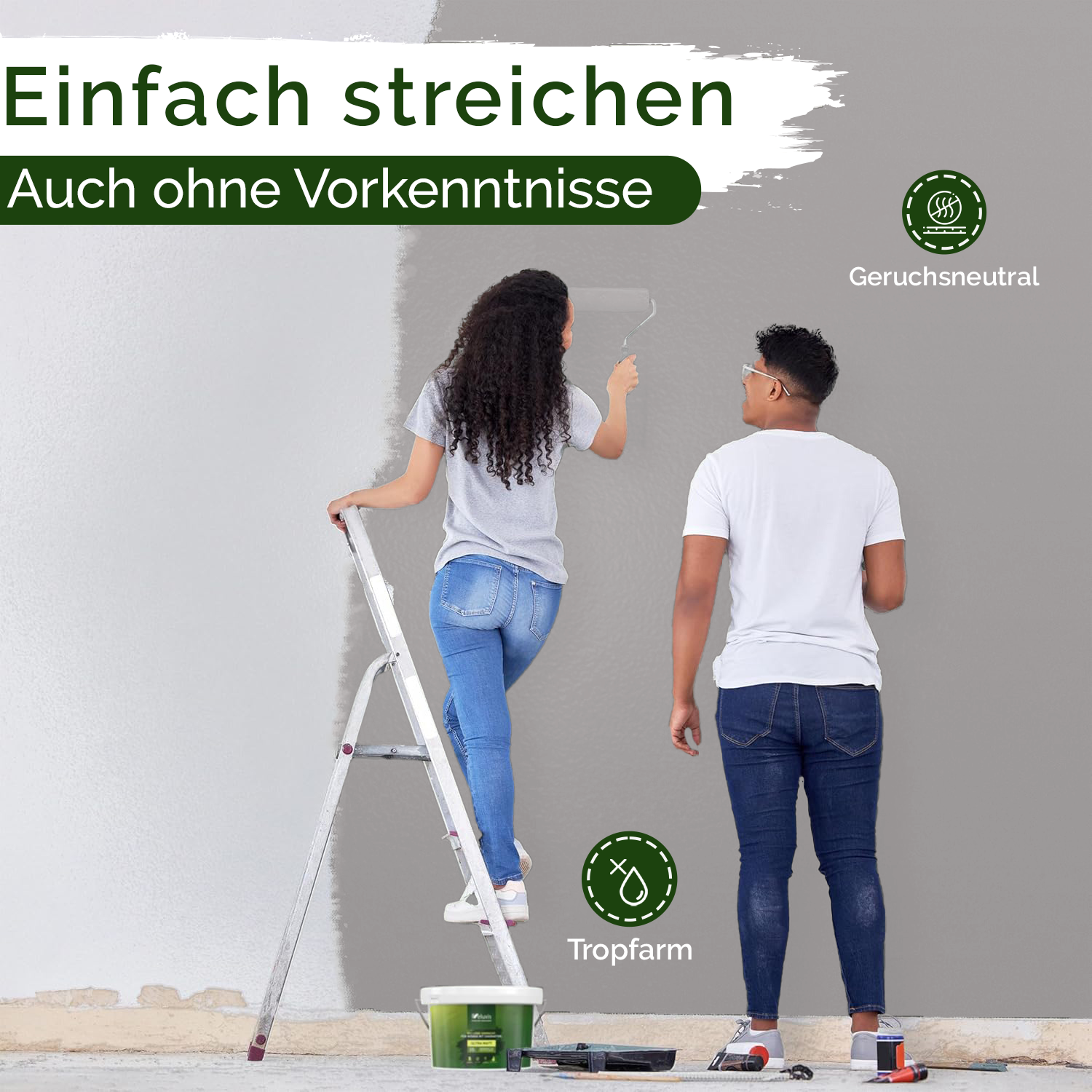 Wandfarbe Grau Matt – Calm Clam Innenfarbe Veluxis®