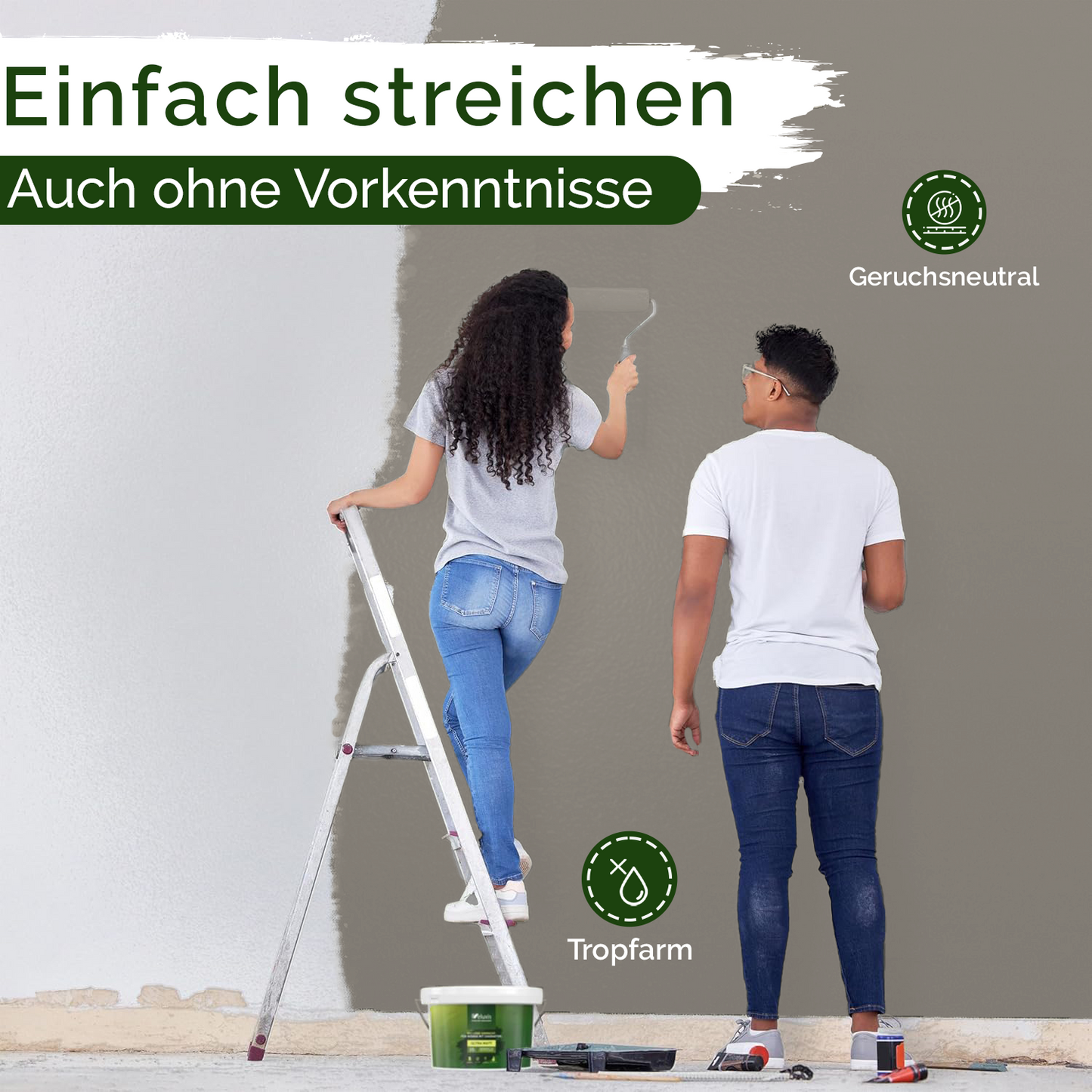 Wandfarbe Grau Matt – Grey Pumpkin Innenfarbe Veluxis®