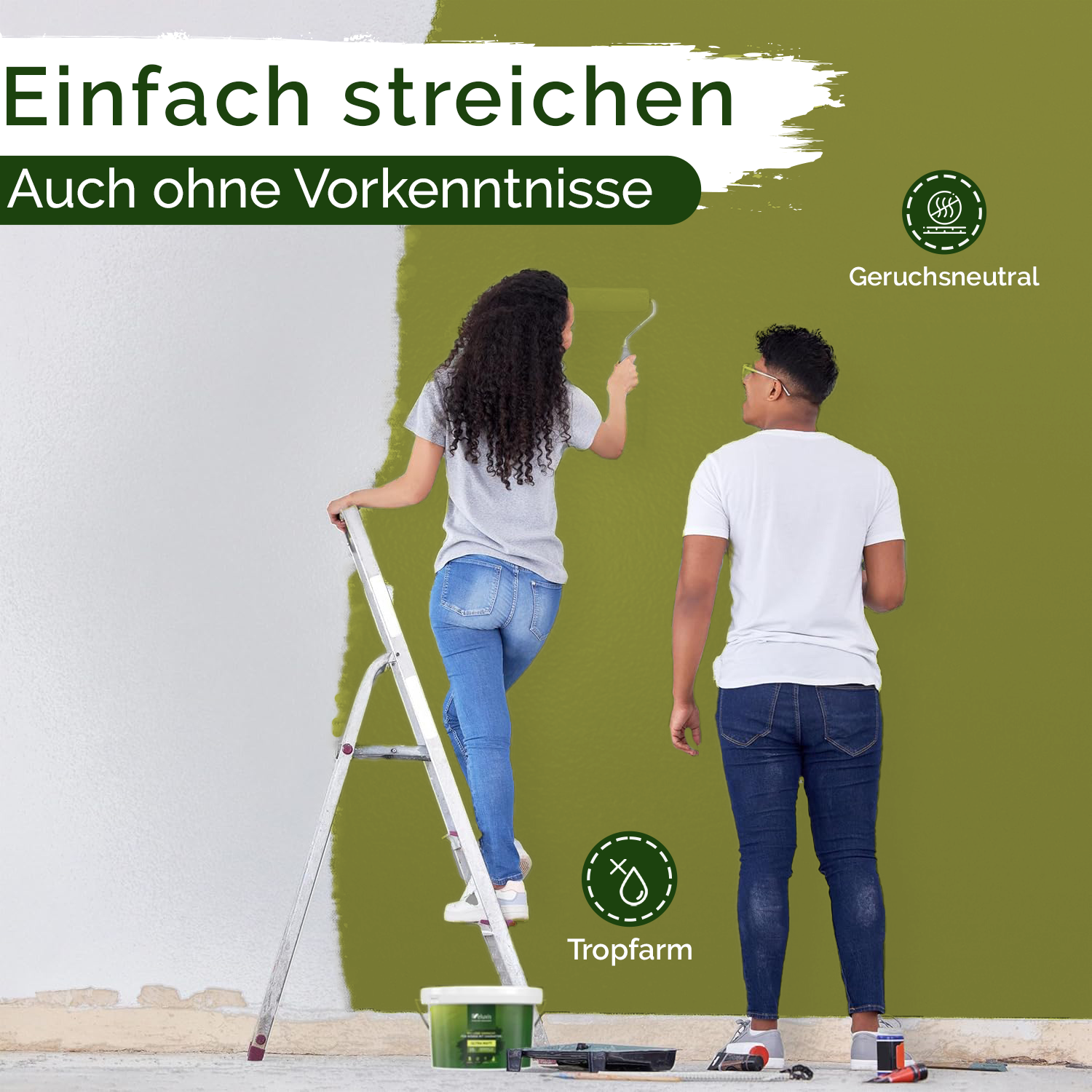 Wandfarbe Grün Matt – Kitchy Kiwi Innenfarbe Veluxis®