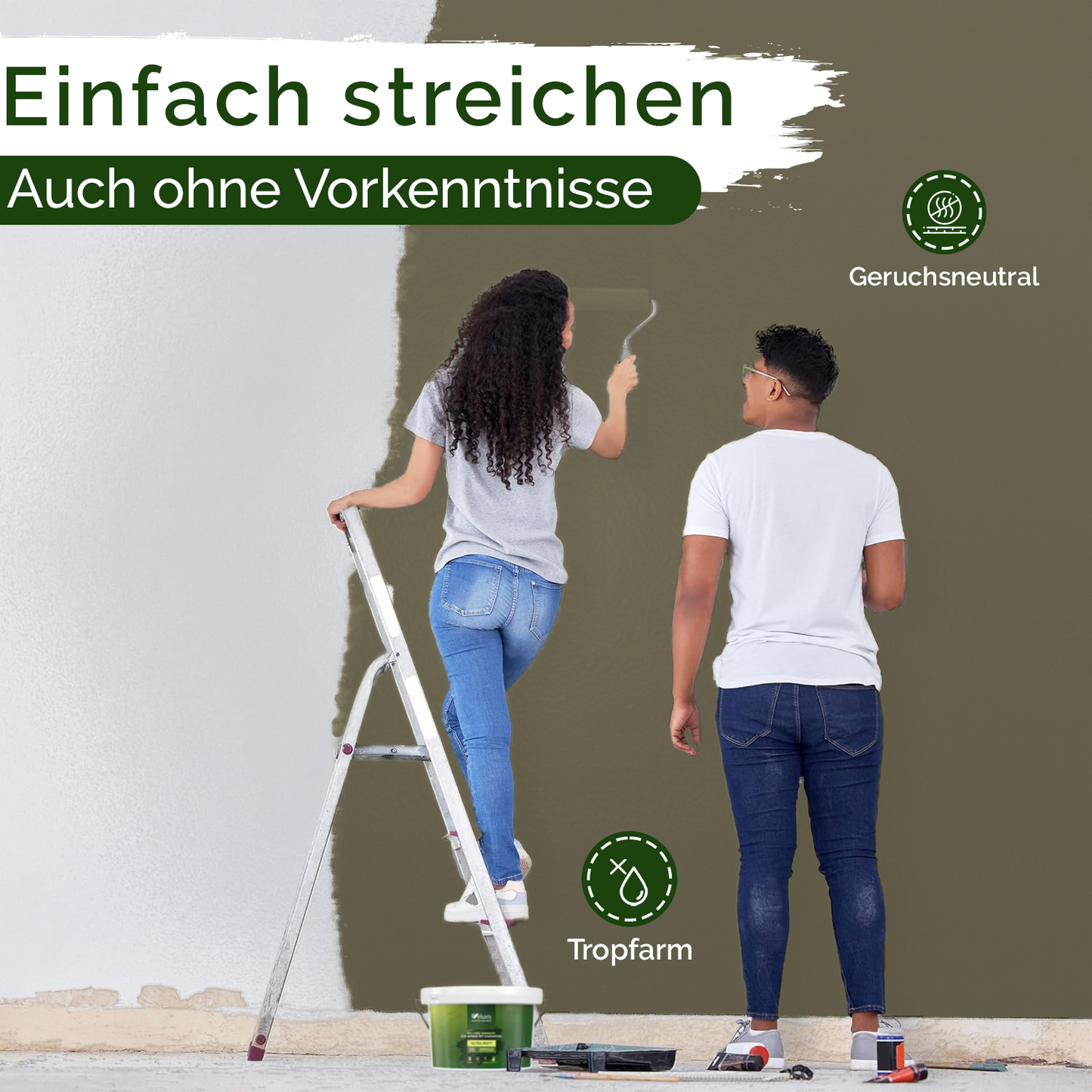 Wandfarbe Olivgrün Matt – Ordinary Olive Innenfarbe Veluxis®