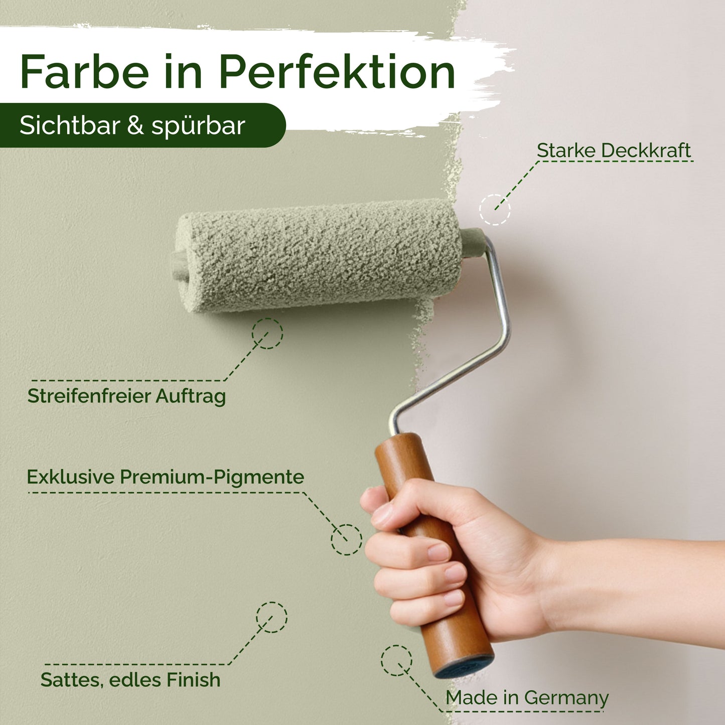 Premium Wandfarbe Gentle Lime – Deckend & Lösemittelfrei