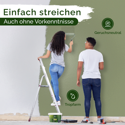 Wandfarbe Grün Matt – Balmy Basil Innenfarbe Veluxis®