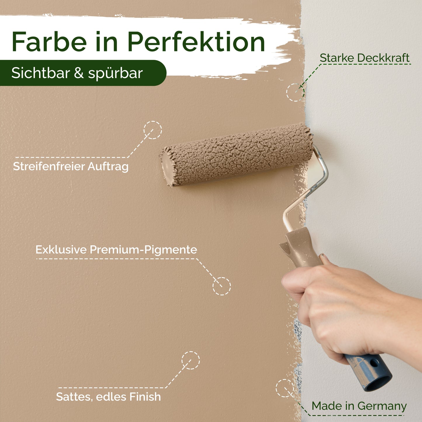 Wandfarbe Premium Braun (Amber Stone)