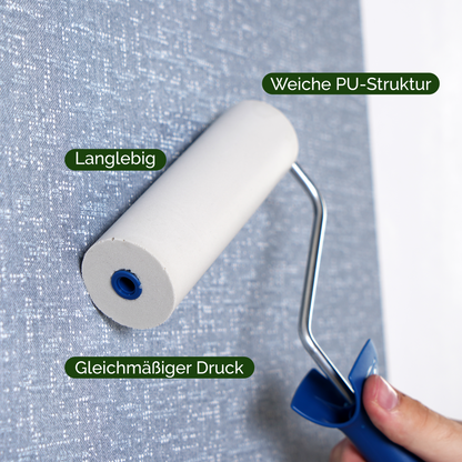 Veluxis® Tapeten Andrückroller 15 cm Blau Weiß Blasenfrei