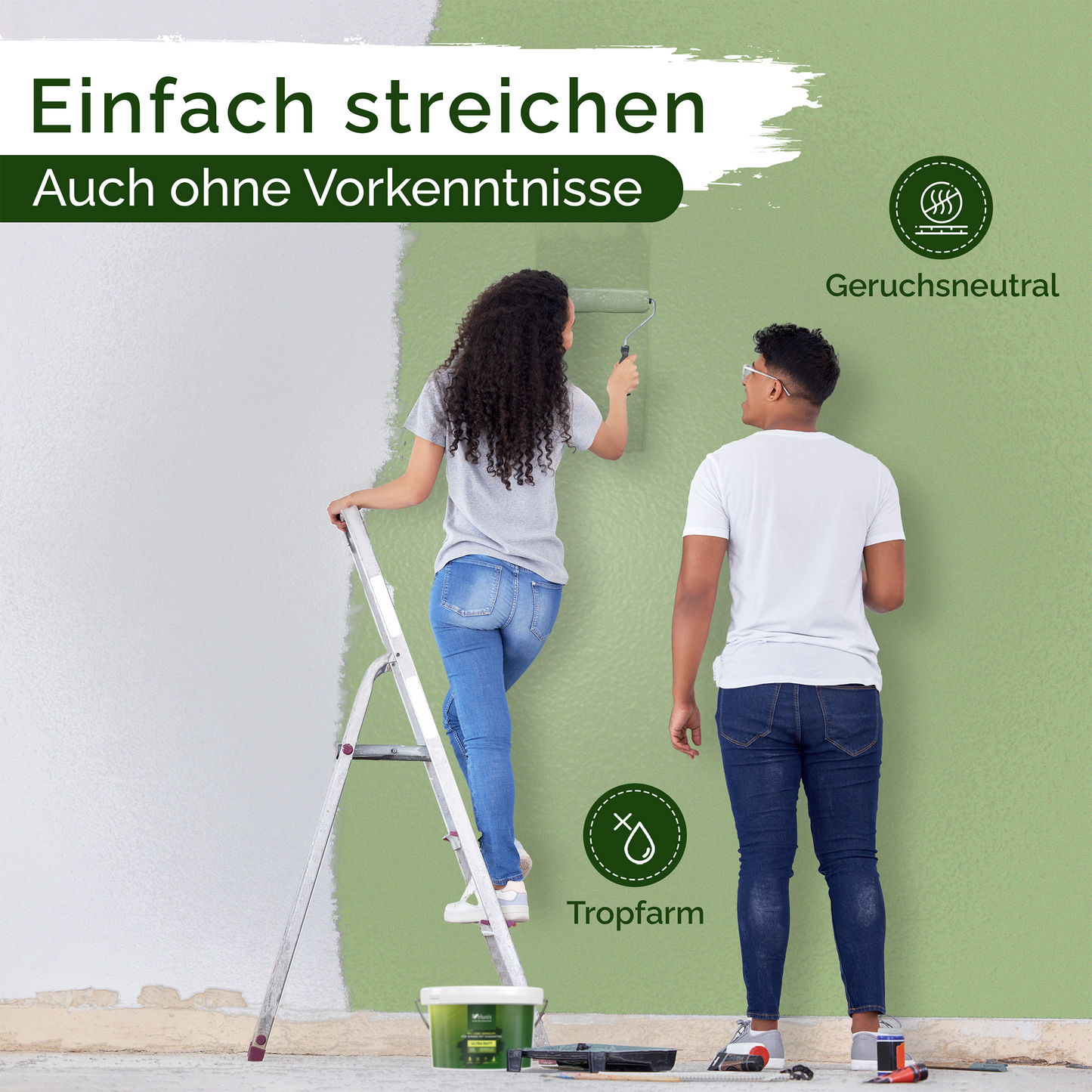 Wandfarbe Grün Matt – Green Grape Innenfarbe Veluxis®