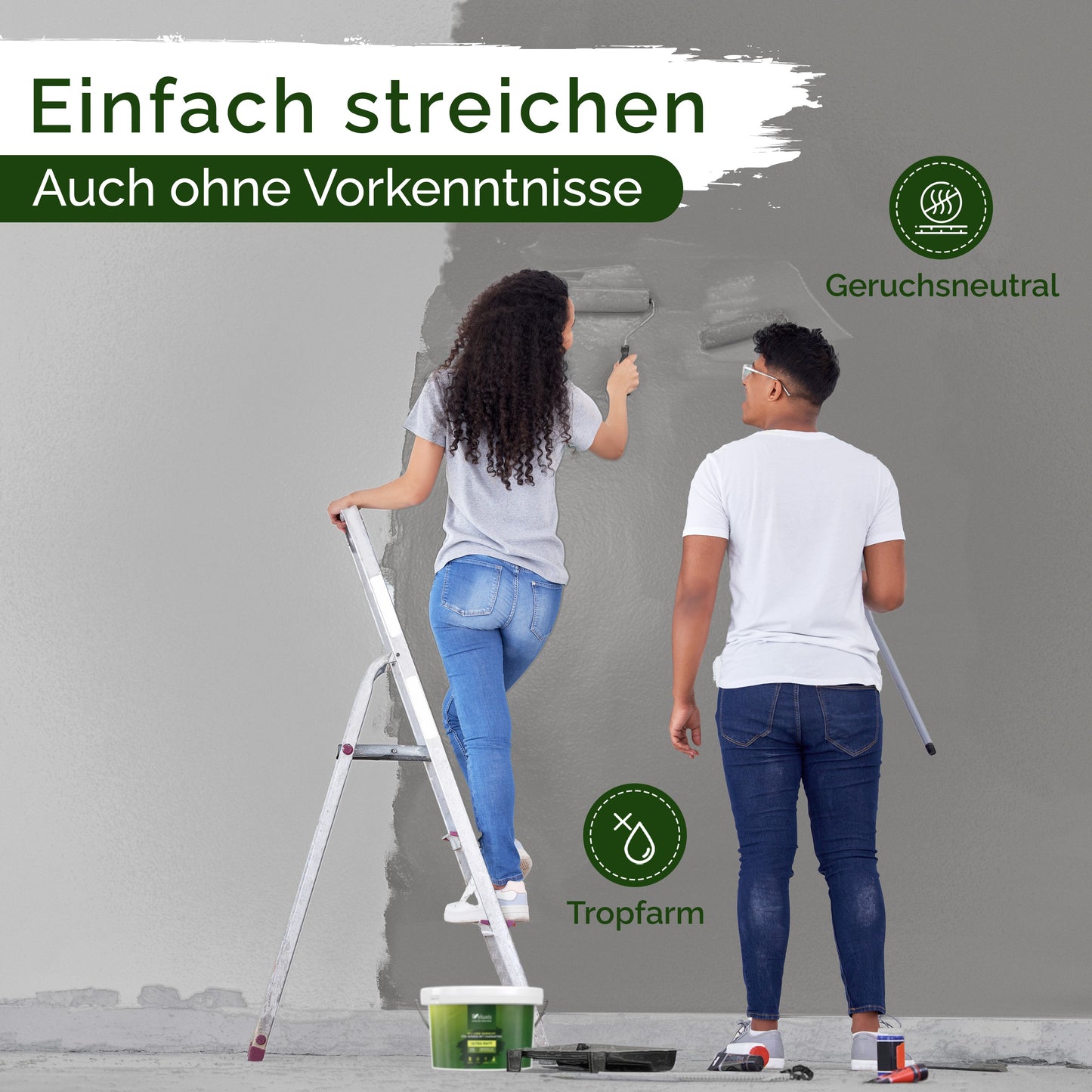 Wandfarbe Grau Matt – Poised Pepper Innenfarbe Veluxis®