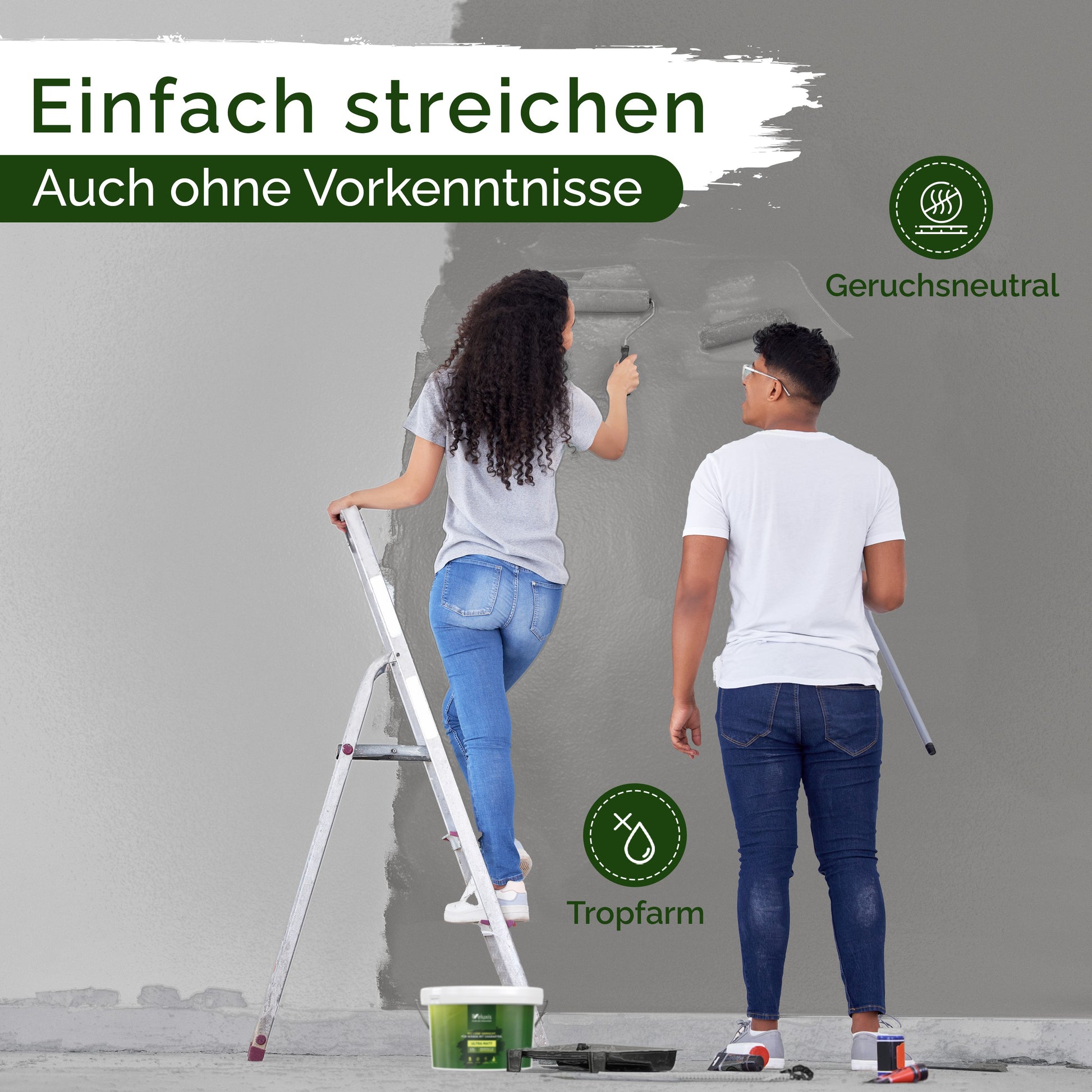 Wandfarbe Grau Matt – Poised Pepper Innenfarbe Veluxis®