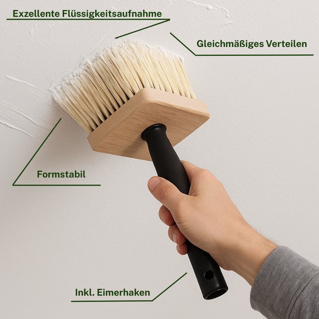 Deckenbürste für Tiefengrund & Tapetenkleister – Veluxis®