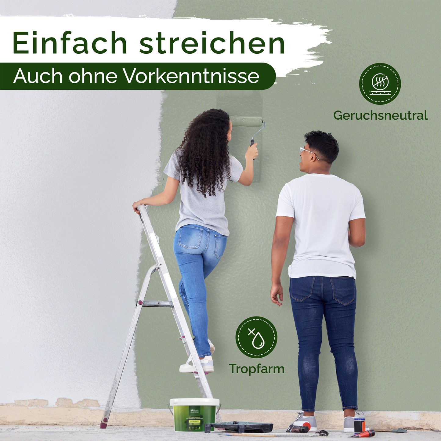 Wandfarbe Salbeigrün Matt – Sane Sage Innenfarbe Veluxis®