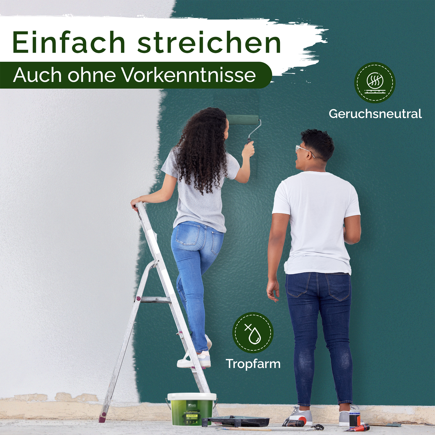 Wandfarbe Blau Matt – Specific Spirulina Innenfarbe Veluxis®