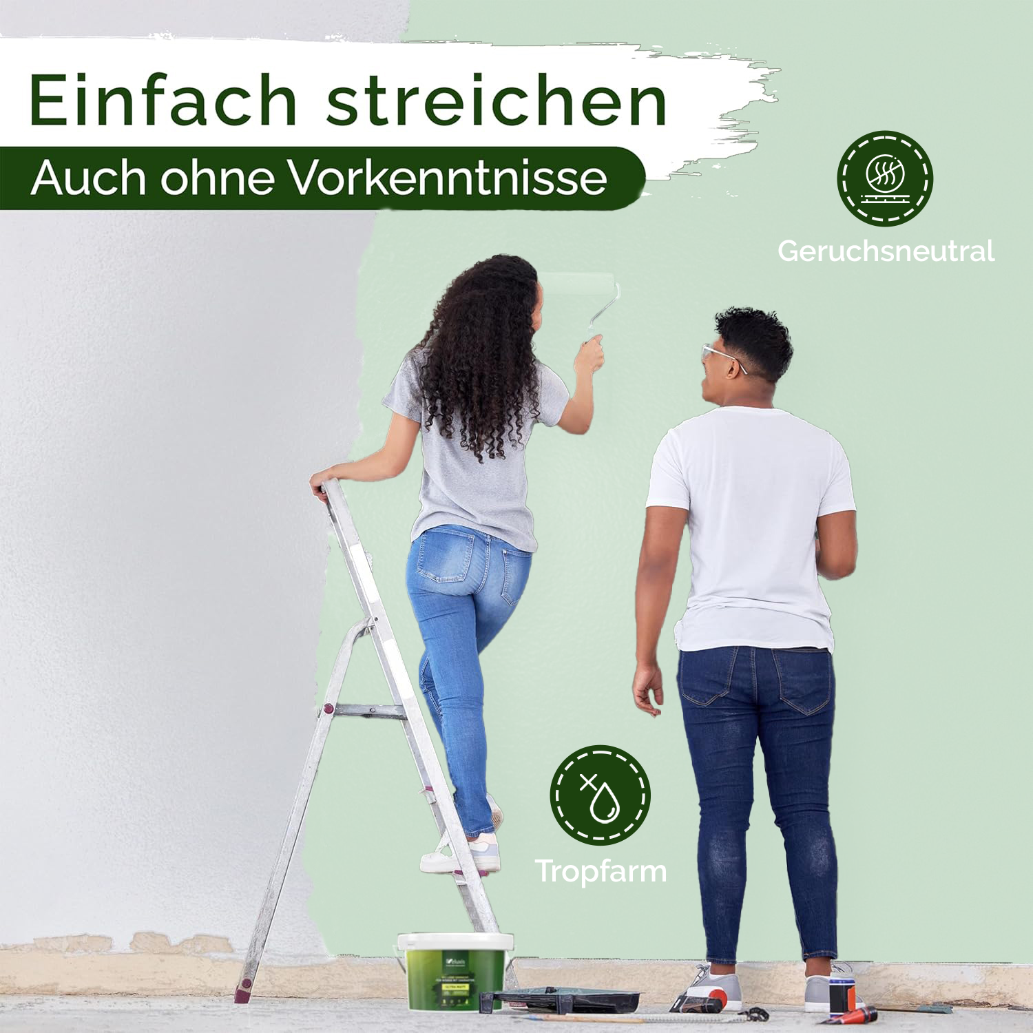 Wandfarbe Türkis Matt – Perky Peppermint Innenfarbe Veluxis®