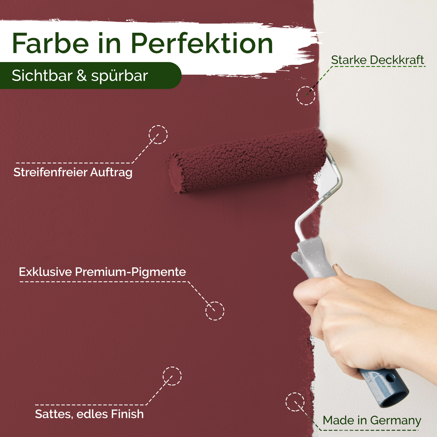 Premium Wandfarbe Aged Brick – Deckend & Lösemittelfrei