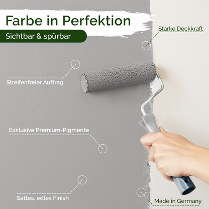 Veluxis® Wandfarbe Cashmere Grey – Edles Grau für Wohnzimmer