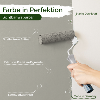 Premium Wandfarbe Cool Greige – Deckend & Lösemittelfrei