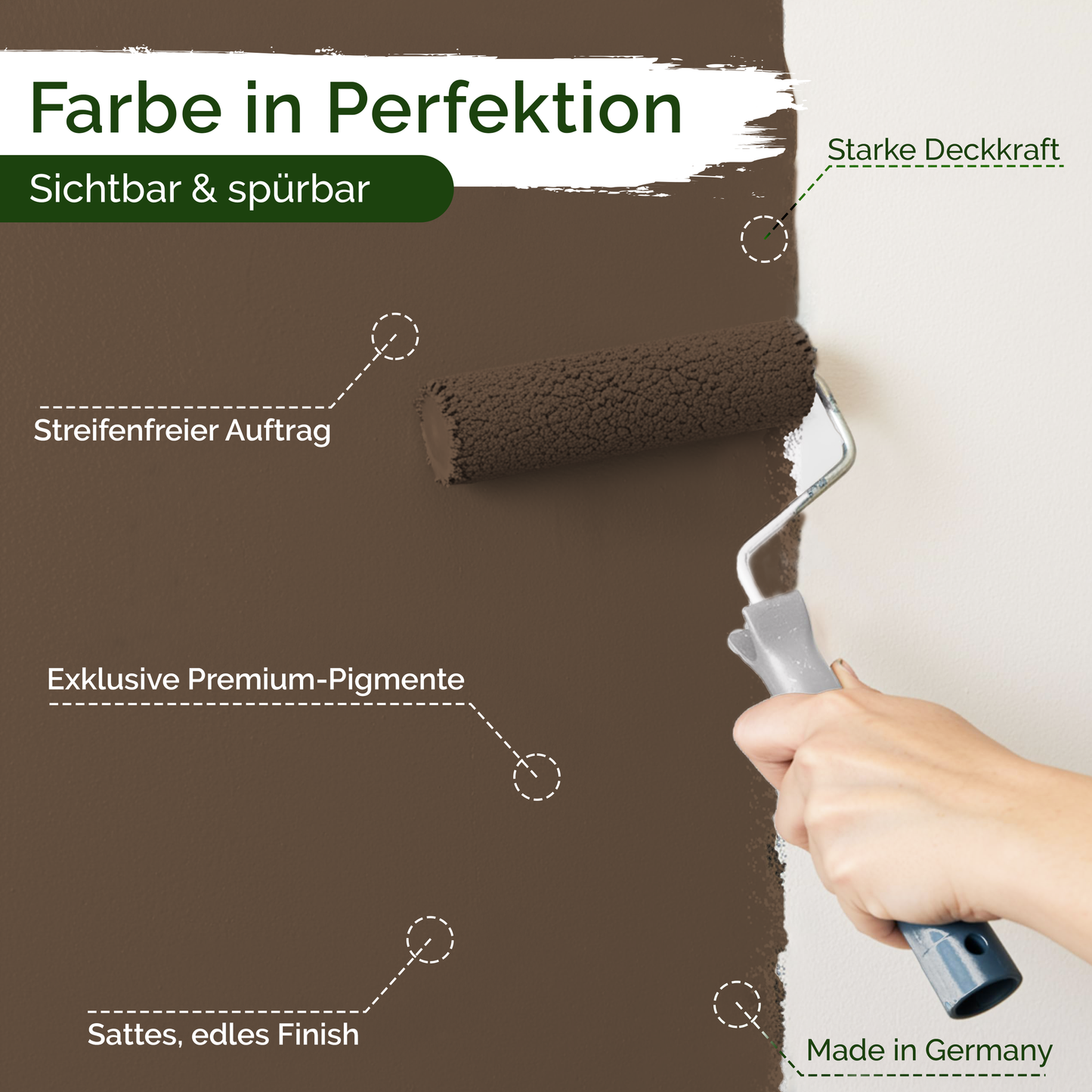 Premium Wandfarbe Earth Brown – Deckend & Lösemittelfrei