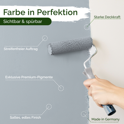 Premium Wandfarbe Eisgrau – Deckend & Lösemittelfrei