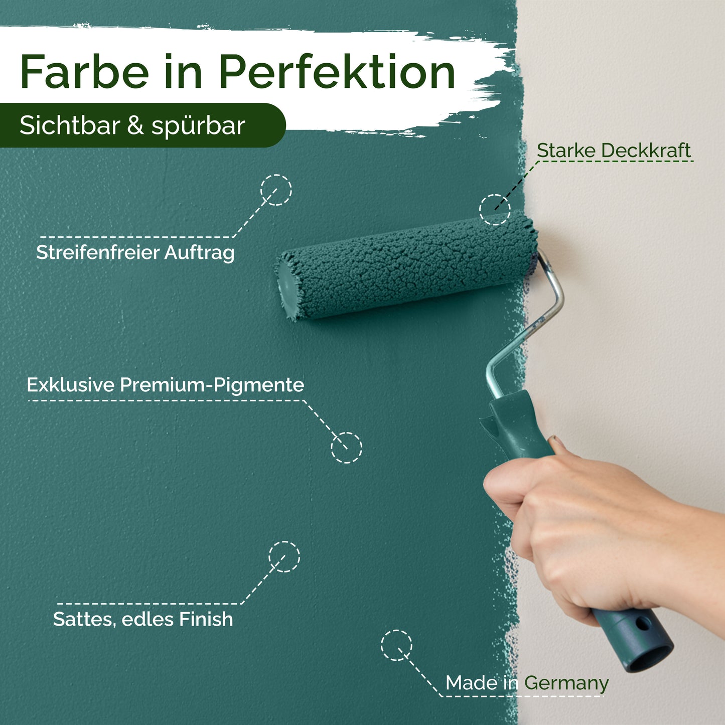 Wandfarbe Premium Grün (Emerald Green)