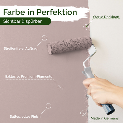 Premium Wandfarbe Powder Rose – Deckend & Lösemittelfrei