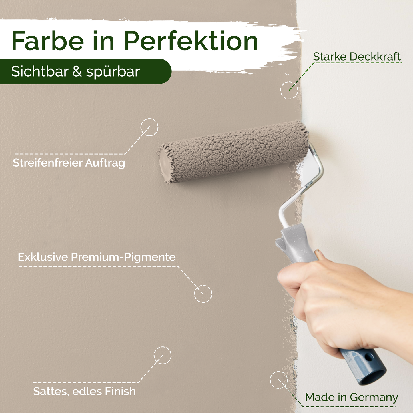 Veluxis® Wandfarbe Warm Sand -Premium Beige