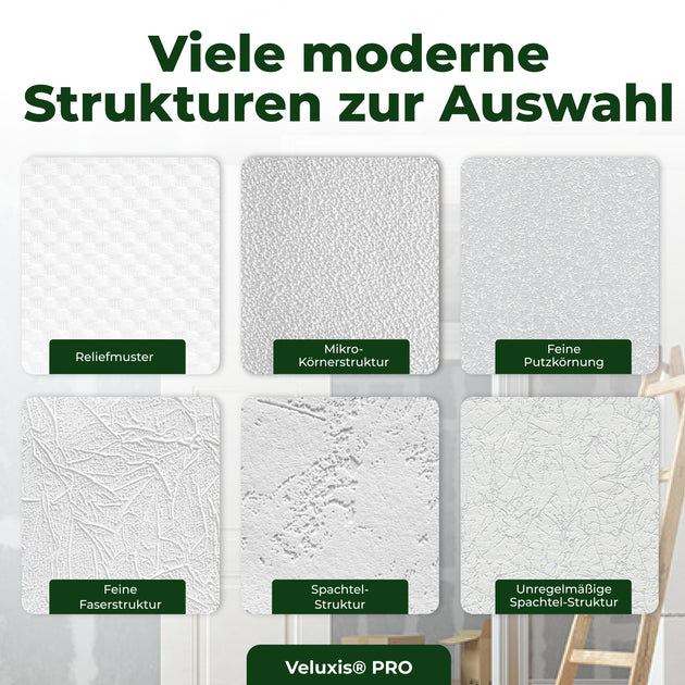 Vliestapete Weiß mit Feiner Putzkörnung