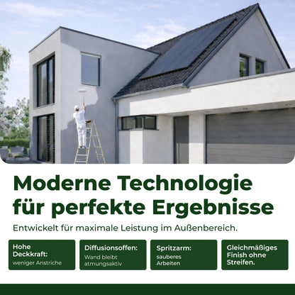 Fassadenfarbe Weiß Premium – Acryl-Fassadenfarbe weiß matt für ca. 30 m²