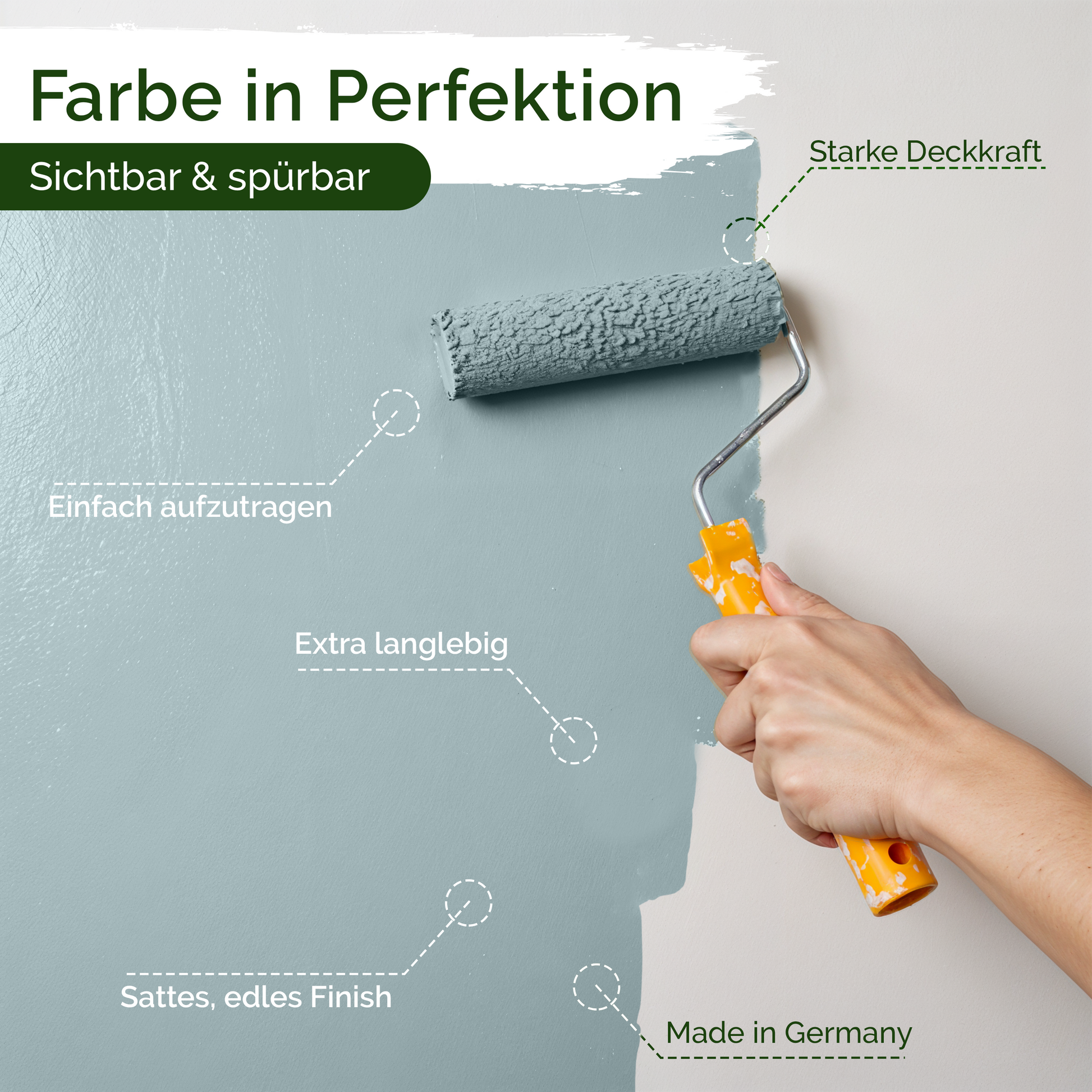 Universal Wandfarbe Detailed Duckegg – Deckend & Geruchsarm