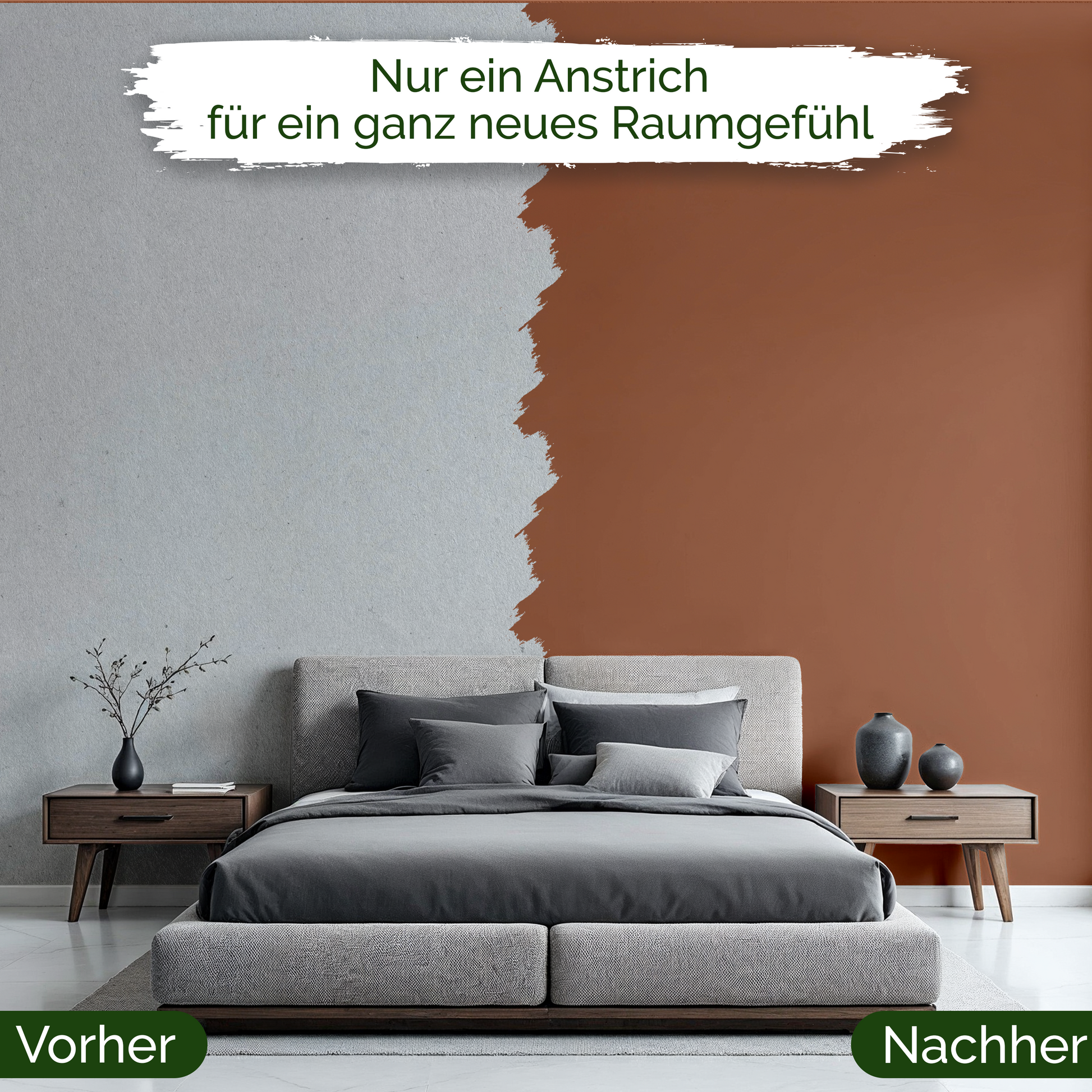 Veluxis® Wandfarbe Burnt Sand – Warmes Sandbraun für Wohnzimmer
