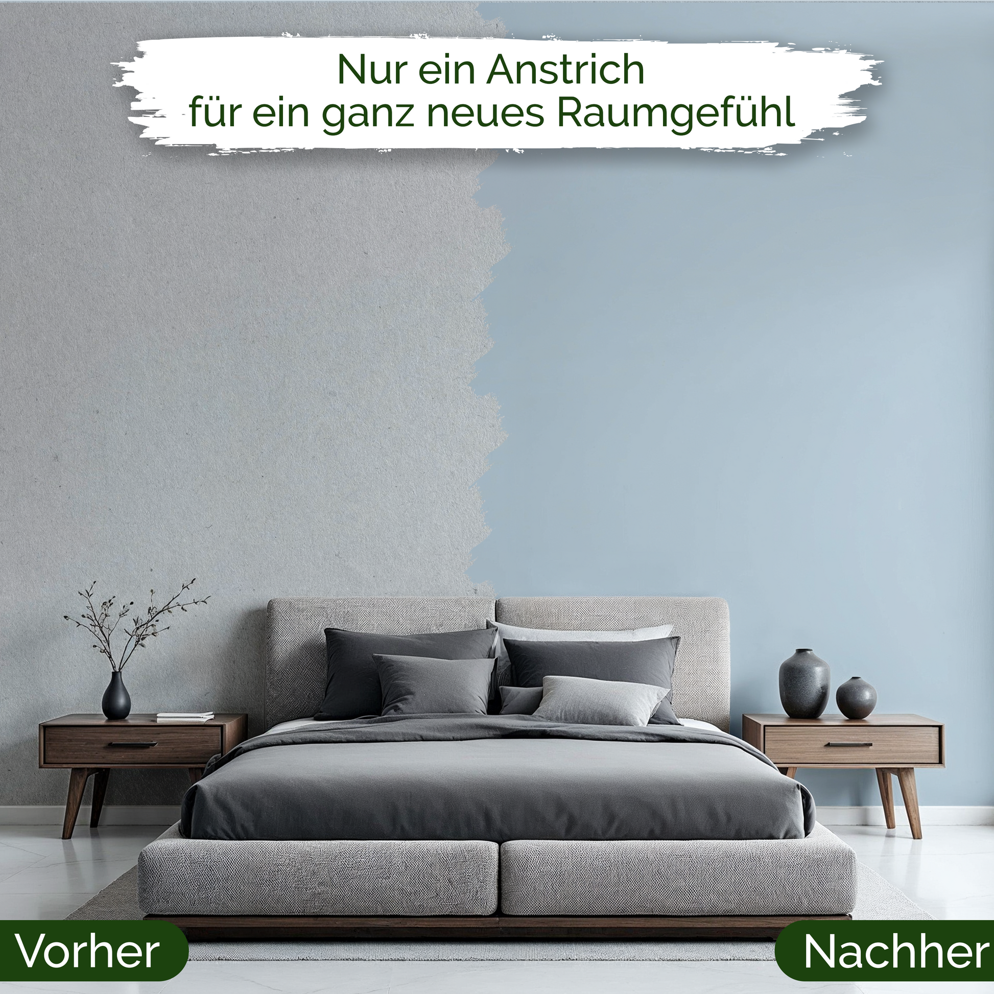 Veluxis® Wandfarbe Eisgrau – Kühles Blaugrau für Wohnzimmer