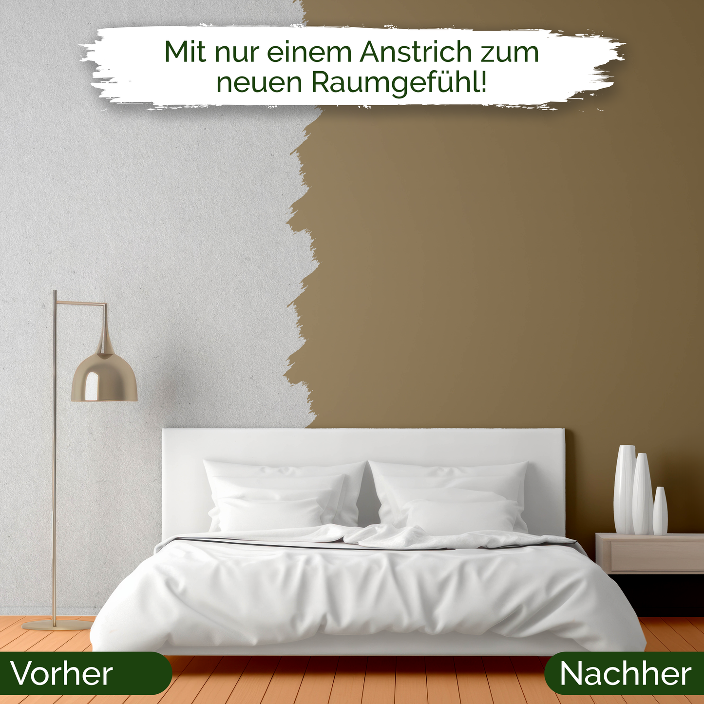 Veluxis® Wandfarbe Green Lentil – Warmes Braun für Wohnzimmer