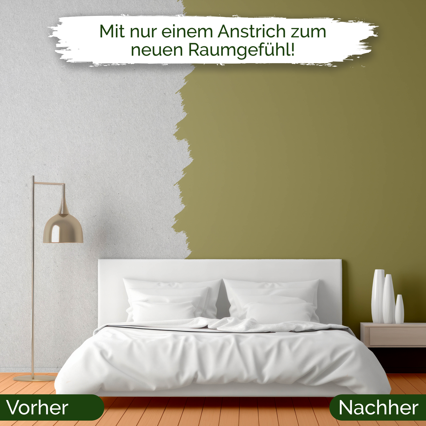 Veluxis® Wandfarbe Mellow Matcha – Zartes Matchagrün für Wohnzimmer
