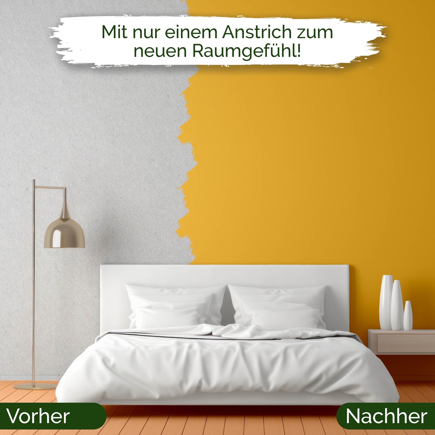 Veluxis® Wandfarbe Mighty Mango – Sattes Gelb für Wohnzimmer
