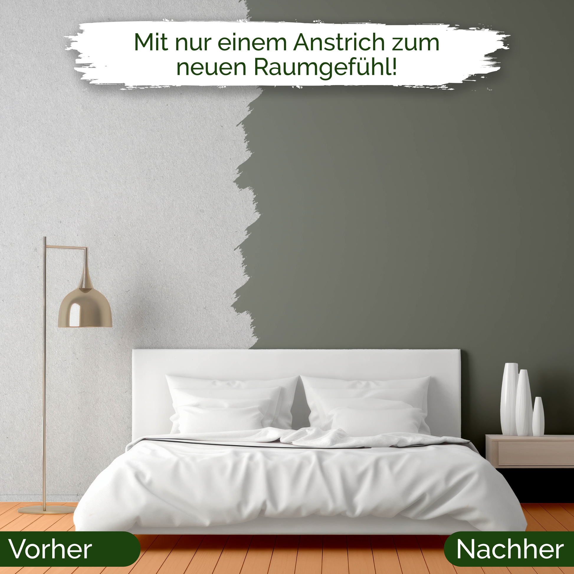 Veluxis® Wandfarbe Original Oregano – Zartes Grau für Wohnzimmer