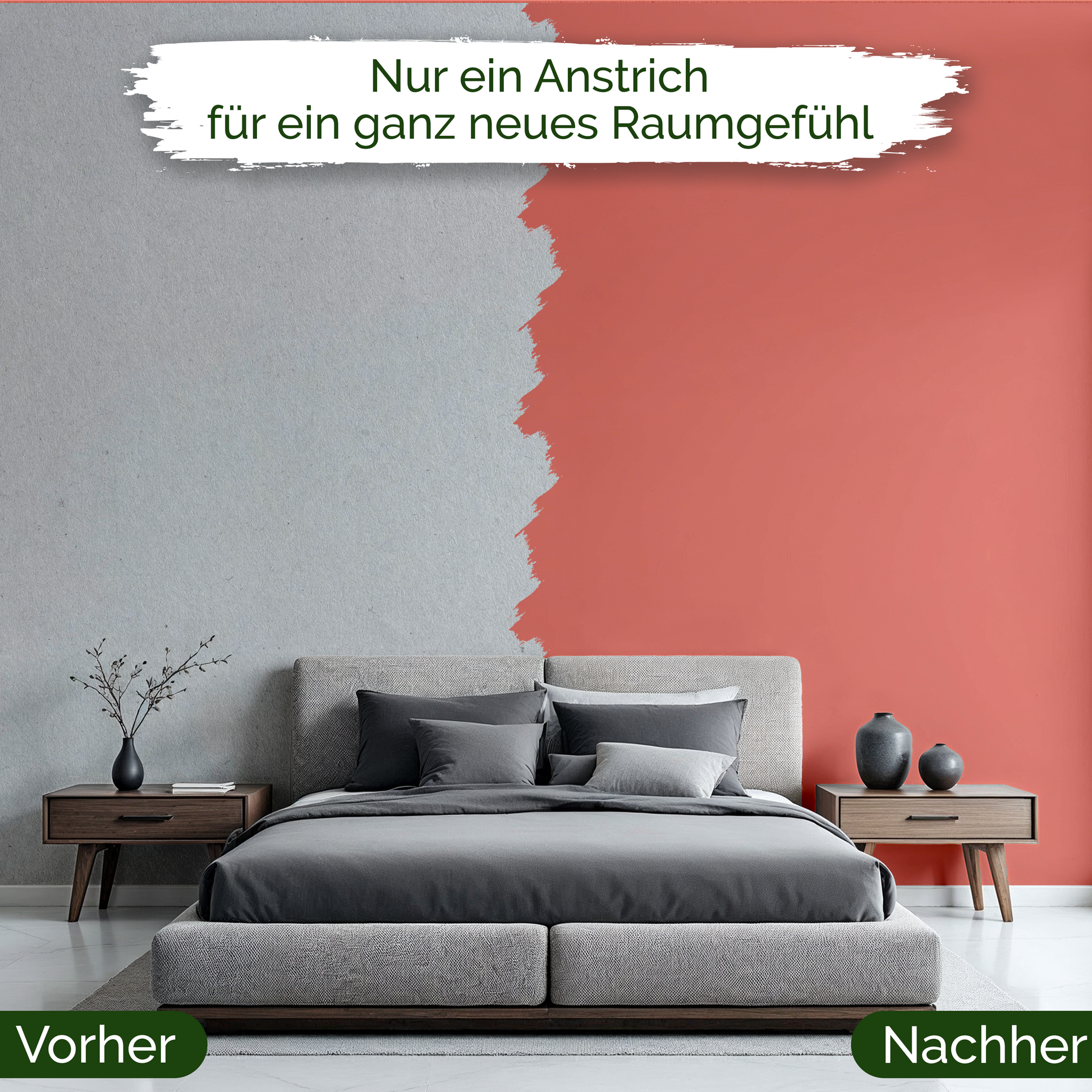 Veluxis® Wandfarbe Soft Coral – Zartes Korallrot für Wohnzimmer