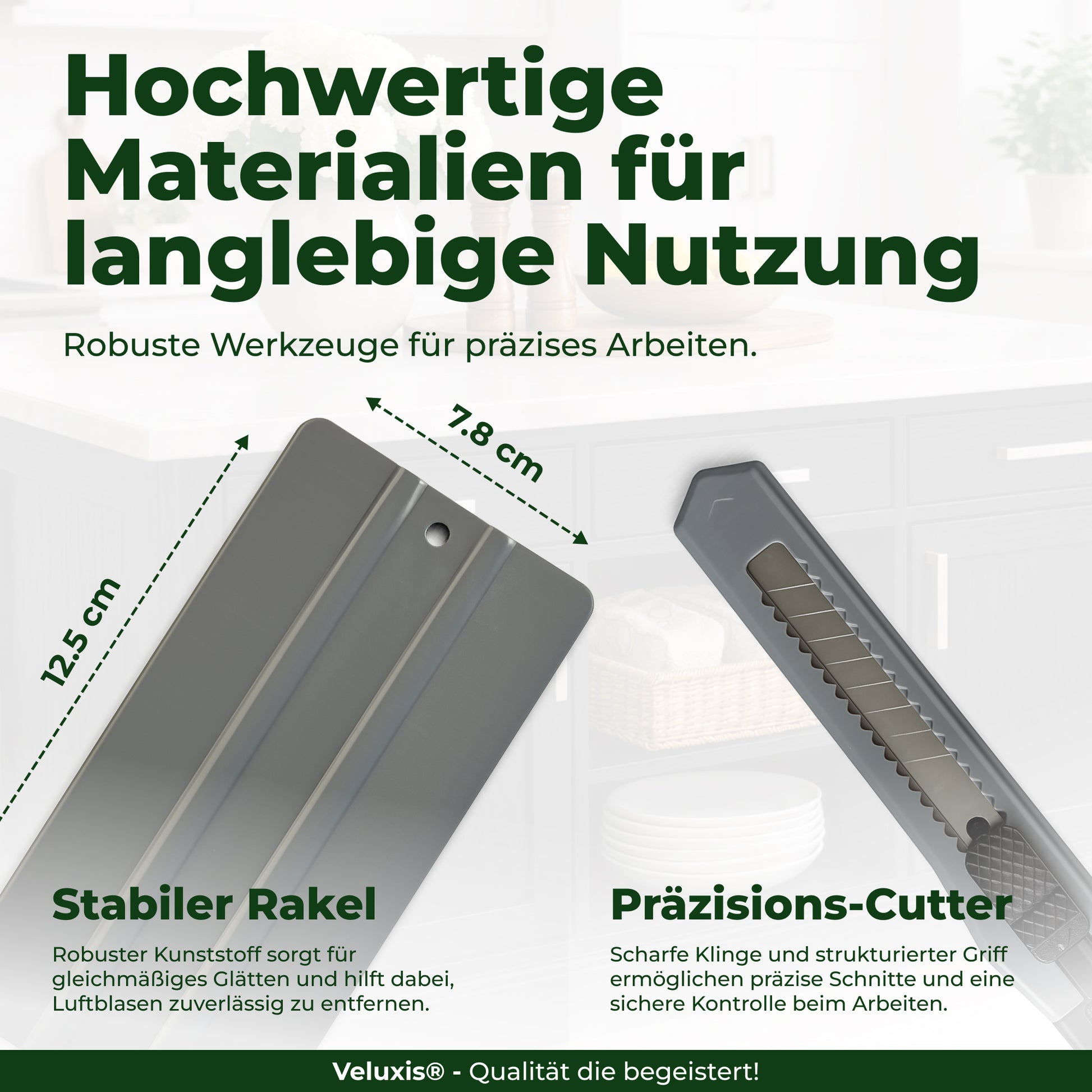 Cuttermesser & Folien Rakel Set von Veluxis 