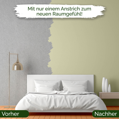 Veluxis® Wandfarbe Warm Wasabi – Warmes Olivgrün für Wohnzimmer