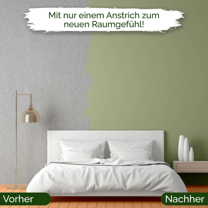 Veluxis® Wandfarbe Balmy Basil – Zartes Basilikumgrün für Wohnzimmer